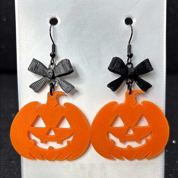 Handmade Jewelry - The Spooky Spark Earrings with Black Bows